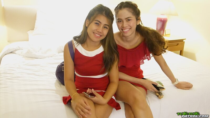 Sweet Thai teen has fun walking with a foreign photographer