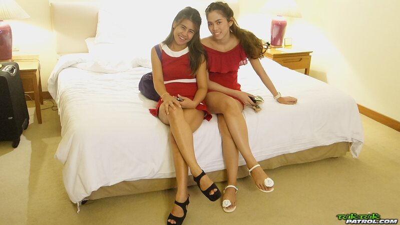 Sweet Thai teen has fun walking with a foreign photographer