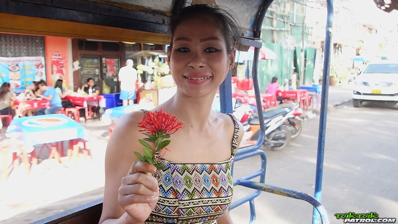 Asian beauty bends over to get fucked by a white tourist's cock