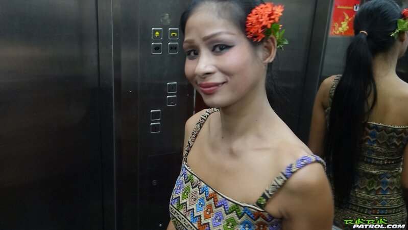 Asian beauty bends over to get fucked by a white tourist's cock