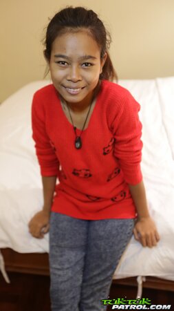 Petite Asian is happy to open her pussy for a big UK dick