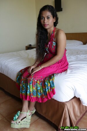 Brunette with curly hair wants her shaved Thati hole blasted