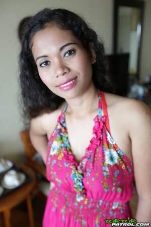 Brunette with curly hair wants her shaved Thati hole blasted