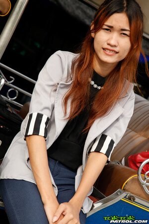 Asian girl with red hair and wet pussy prepping for a hard fuck