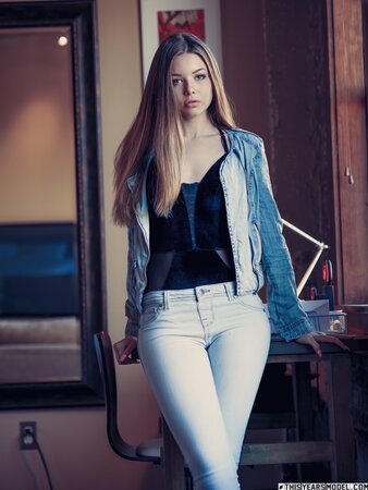 Lana Lea wears plenty of denim and then strips naked as well