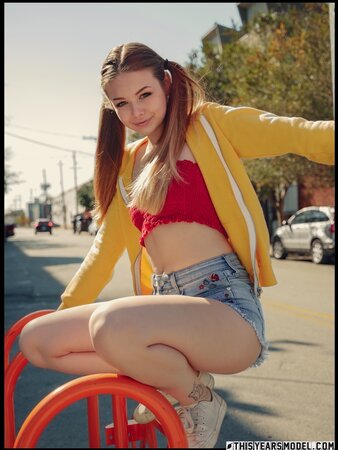 Playful teen with cute pigtails knows how to turn any man on