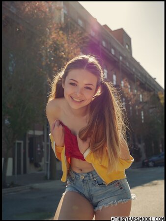 Playful teen with cute pigtails knows how to turn any man on