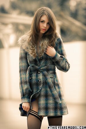 Aspen Martin lets you know she has nothing under her winter coat