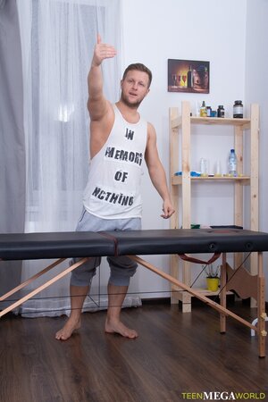 Ex gymnast gets her mouth filled with protein after a hard fuck