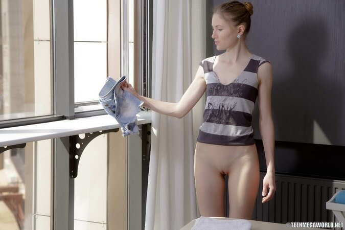 Skinny babe rides hard cock and licks the tip like a slut