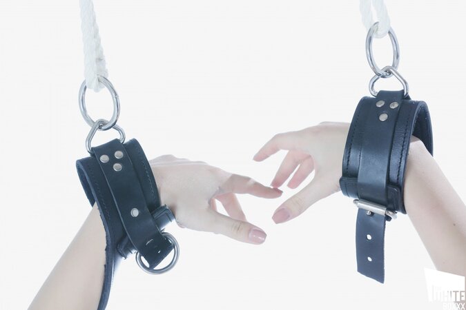 Blonde and her friend are into latex play and lesbo licking