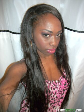 Petite black teen Ciara Rose pleases her Caucasian boyfriend