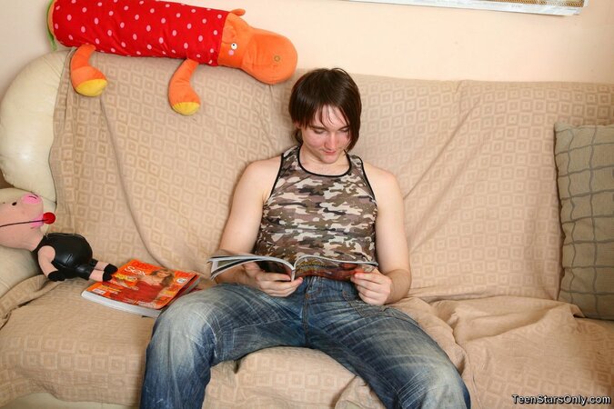 Seductive babe joins her cousin on a couch to ride his dick later