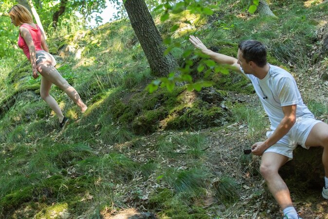 Her self-touches are so sensual and she needs strange cock