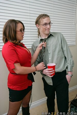 Brandy Taylor is going to work with his cock in her mouth too