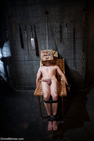 Dominatrix playing with a timid, innocent dude on camera