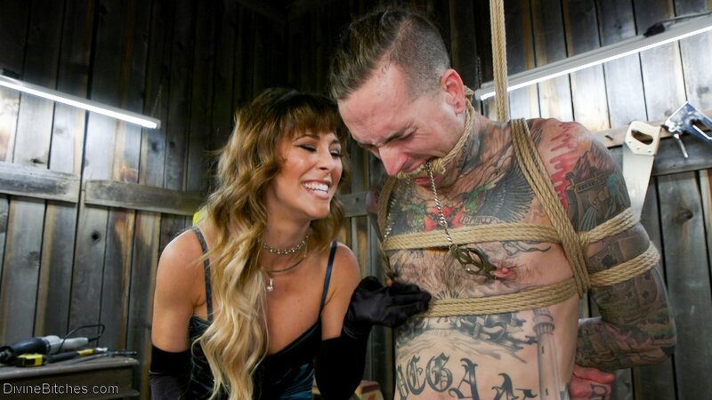 That slutty bitch be drooling all over the place during femdom