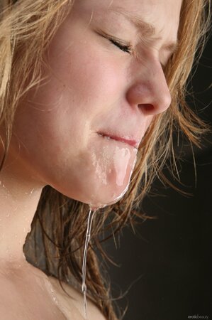 Hot teen babe named Mia C shows her nude wet boobies today