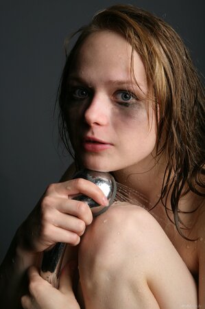 Hot teen babe named Mia C shows her nude wet boobies today