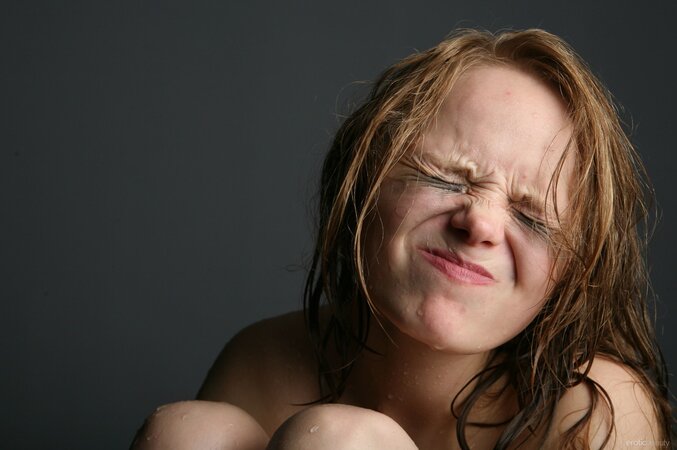 Hot teen babe named Mia C shows her nude wet boobies today