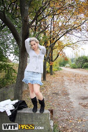 Firm and toned cleavage of Nesty is exposed outside big time