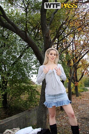 Firm and toned cleavage of Nesty is exposed outside big time