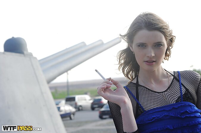Lenya's outdoor upskirt teasing and smoking are just so hot