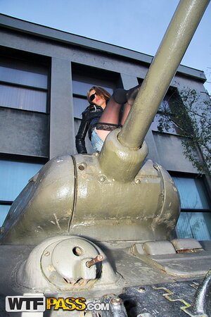 Aida gives public teasing a go as she shows off while outside