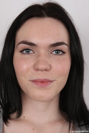 Girl submissively shows out her shaved vagina to everyone