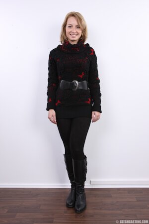 Her clit was driving her wild and she is ready to strip it all