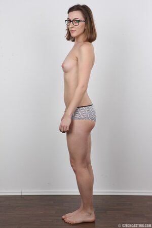 Glasses wearing stunner Vendula shows her boobs and legs