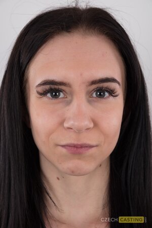 Pretty girl with sexy jeans on shows her tattoos and great pussy