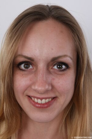 Small boobs blonde Jarmila is going to show off her body