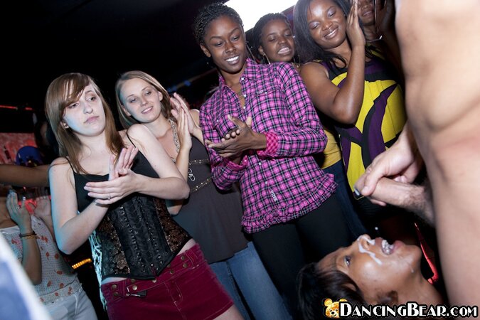 Stunning babes showing off their dick sucking skills at the party