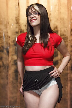 Adorable brunette Katt Anomia is going to get zapped and ruined