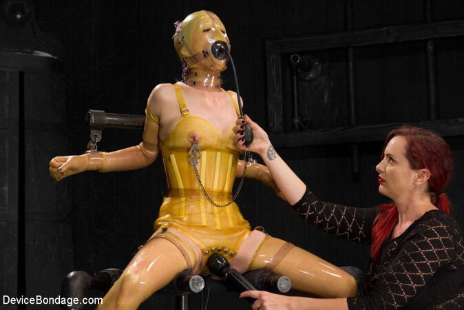 Latex slave is going to get destroyed in a freaky scene too