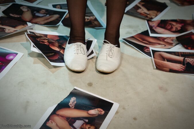 Attractive nurse in a vintage uniform wants his tongue too