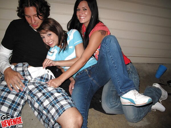 Big ass babes are going to suck dick outside to get off