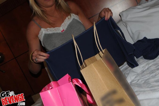 Big boobs blonde showing off her body and looking good too