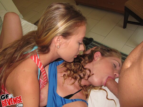 Eager teen amateurs tasting cocks and being really fucking nasty