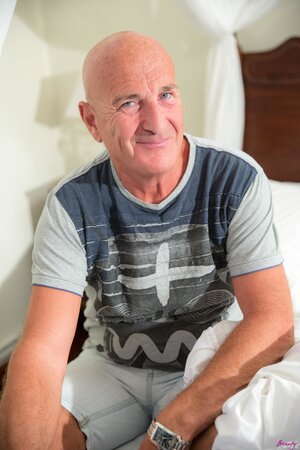 Fira Ventura looks adorable as this old man lets her ride hard