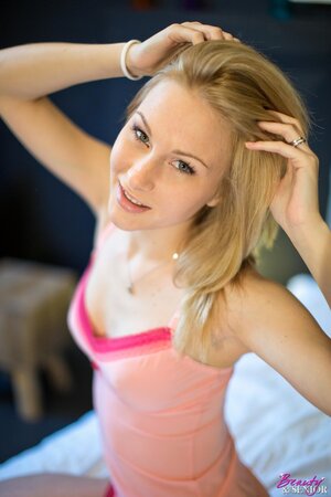 Breathtaking blonde with a juicy pussy pounded by an old creep