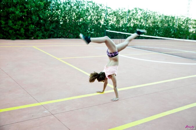 Bunny Baby shows great flexibility while teasing the camera