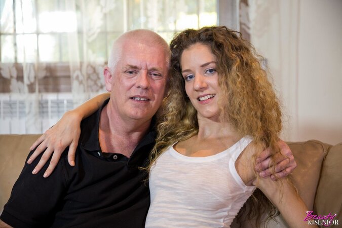 Tight teen girl with a tasty pussy fucking an old creep hard