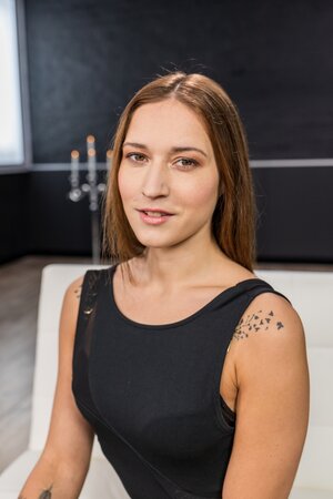 As she starts to tease sensually, we fall in love with her pussy