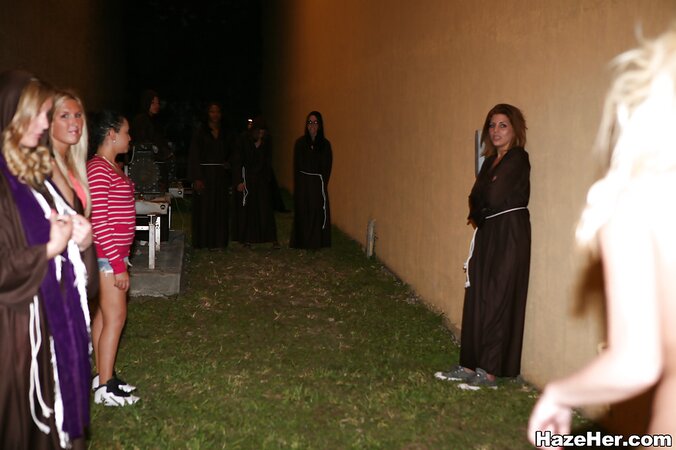 Tiny tits lesbians with sexy butts having fun outdoors