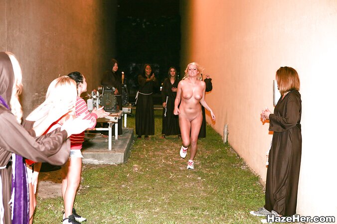 Tiny tits lesbians with sexy butts having fun outdoors