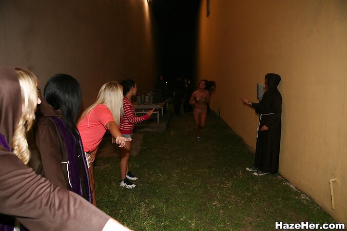 Tiny tits lesbians with sexy butts having fun outdoors