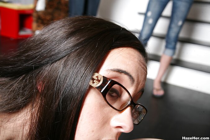 Petite lesbians enjoy intense group sex with shaved cunts