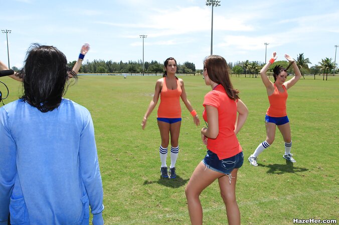 Pamela and other lesbians enjoy a hardcore outdoor orgy